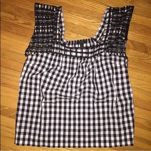 J. Crew Tops - J Crew Buffalo plaid embroidery tank J. Crew Tops - J Crew Buffalo plaid embroidery tank